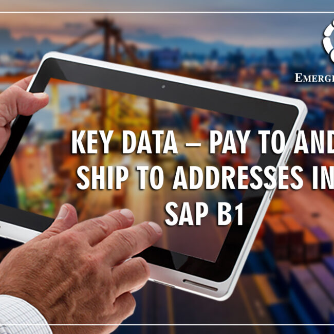 pay to and ship to in sap business one erp