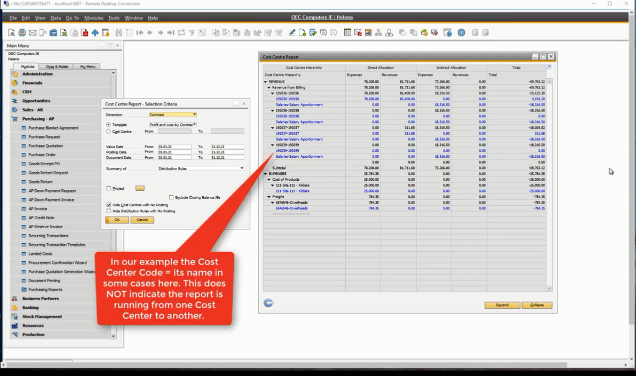 Build your very own cost center report with SAP Business One