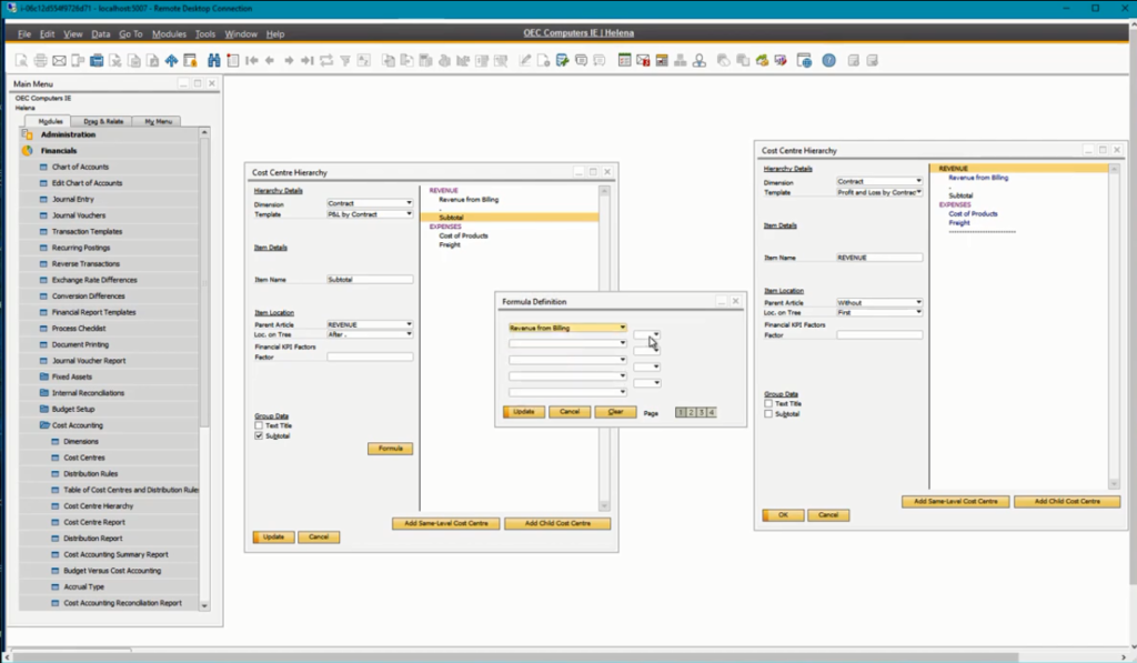 sap cost center assignment to plant