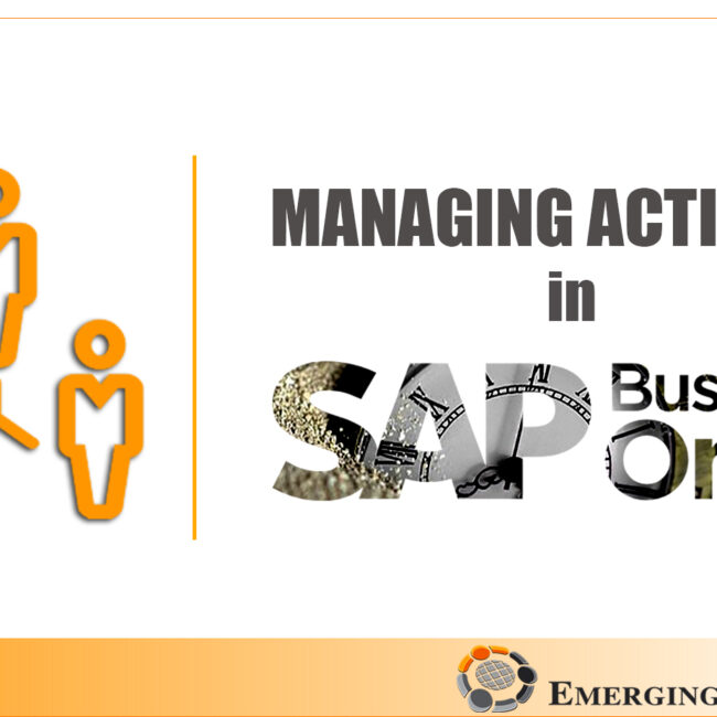 managing activity in sap b1