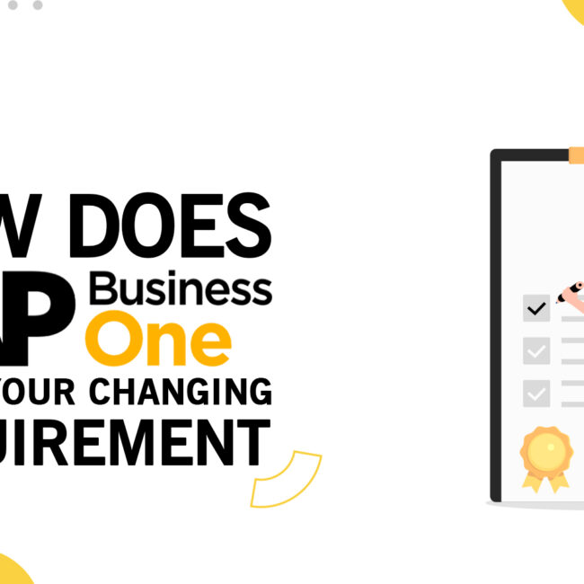 SAP B1 MEETS YOUR CHANGING REQUIREMENTS