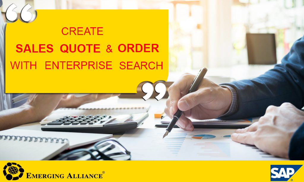 create sales quote order with enterprise search - SAP