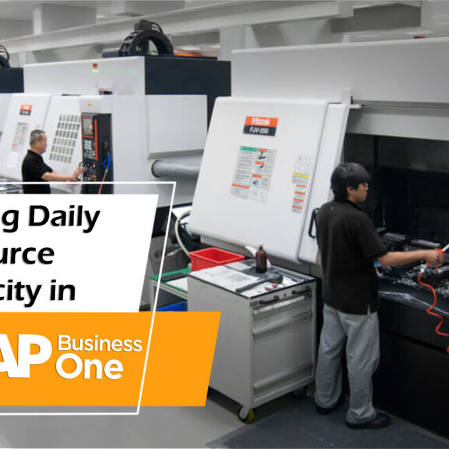 setting daily resource capacity in sap b1