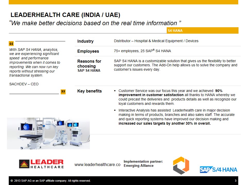 Making Better decisions with SAP B1 for Hospital and Medical Equipment