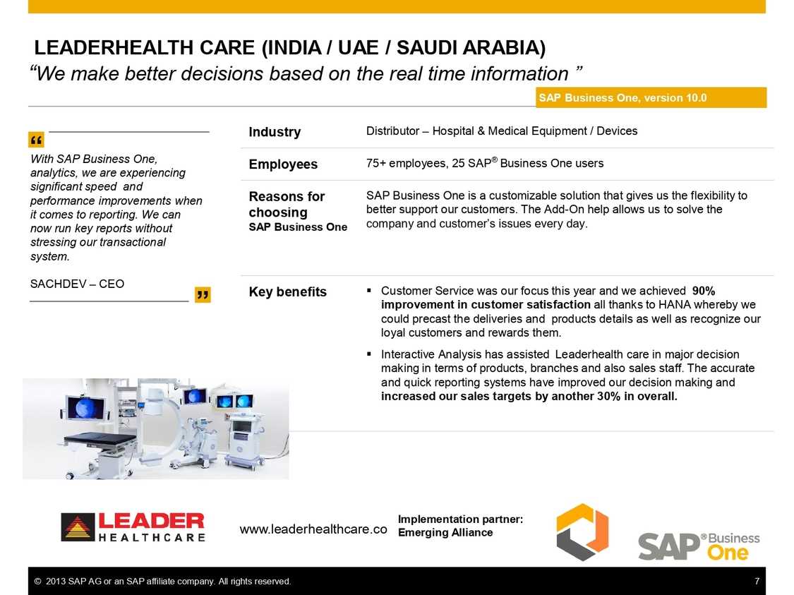 Better real time information with SAP B1 at Leader Healthcare