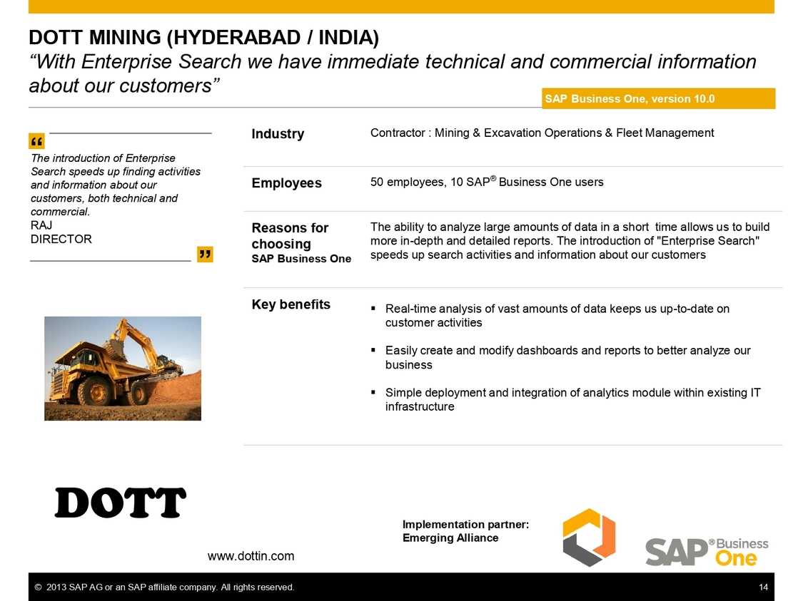 Enterprise search and commercial information with SAP B1 in Contractor Industry