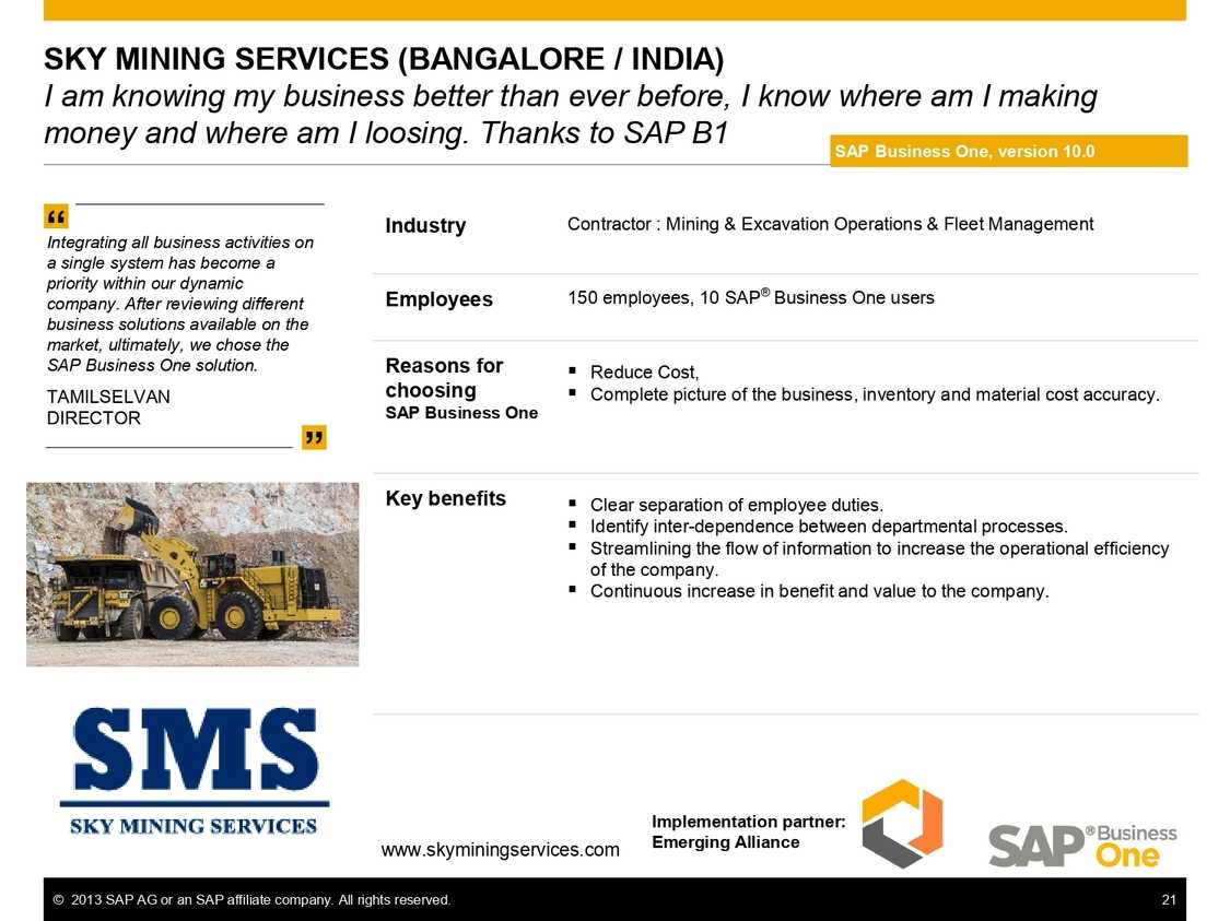 SAP B1 supporting mining operations with real-time data and insights