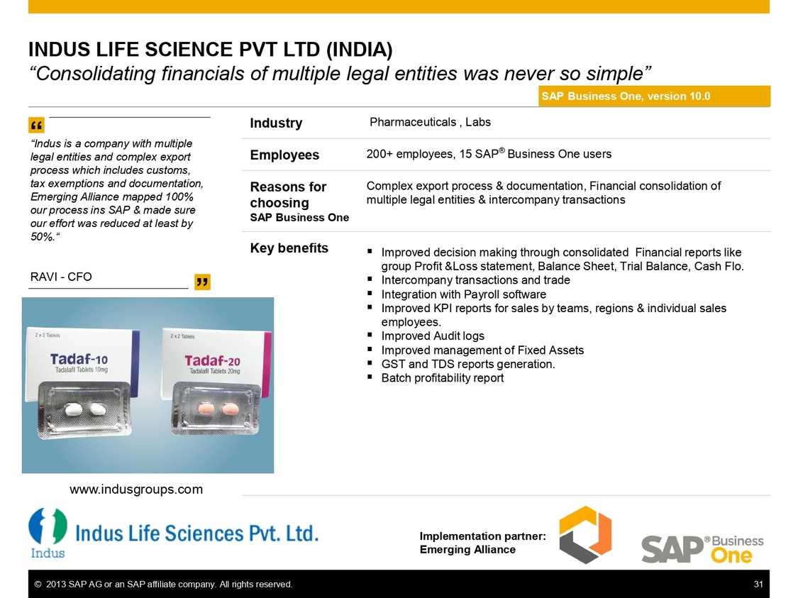 SAP B1 supporting processes in the pharmaceutical industry