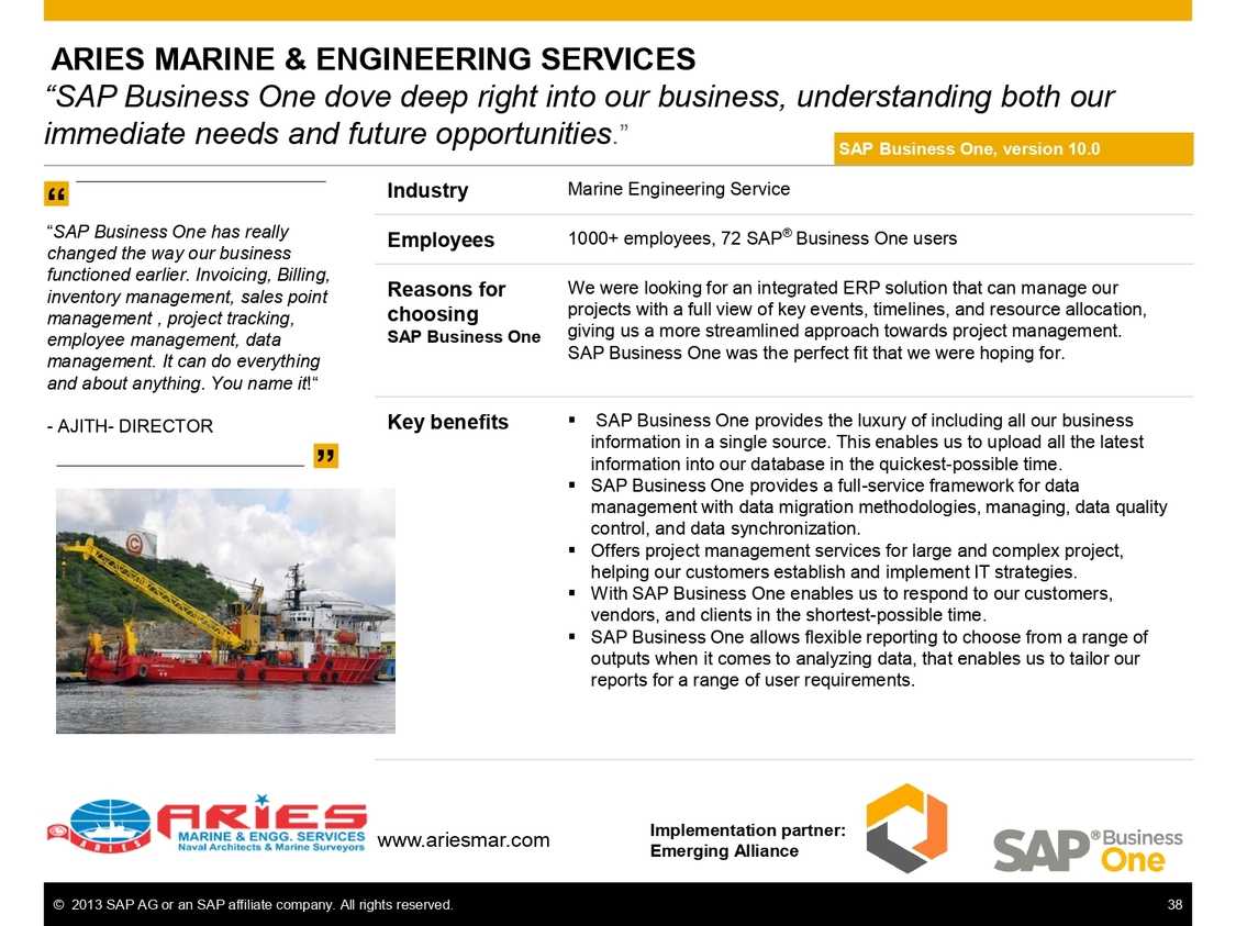 SAP B1 for managing operations in the marine industry