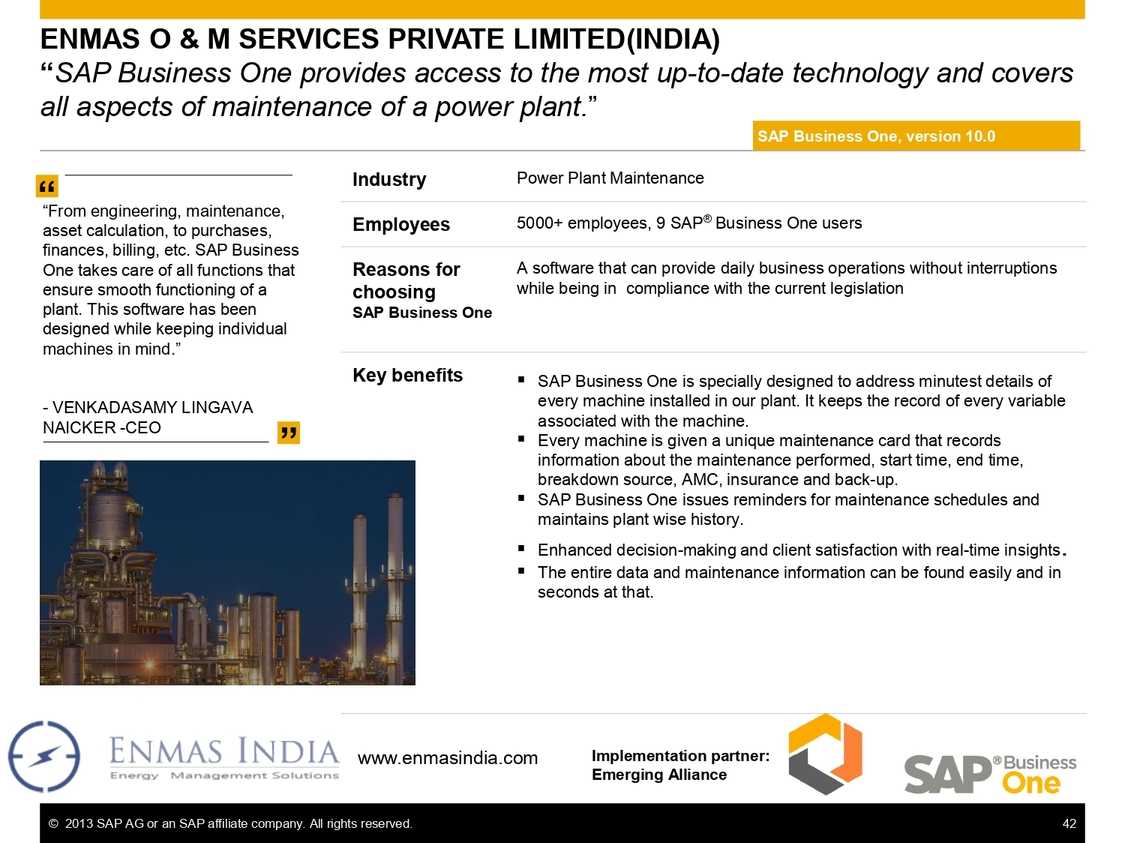 SAP B1 streamlining processes in the power plant sector