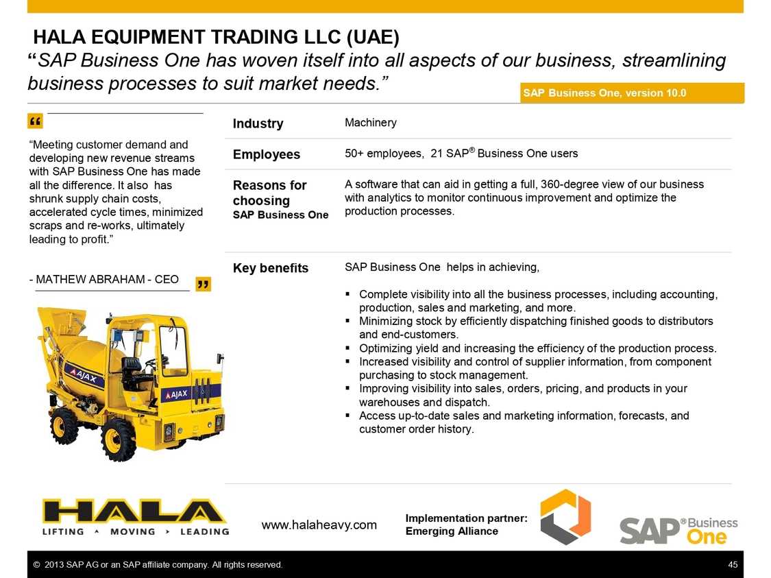 SAP B1 in Machinery Industry