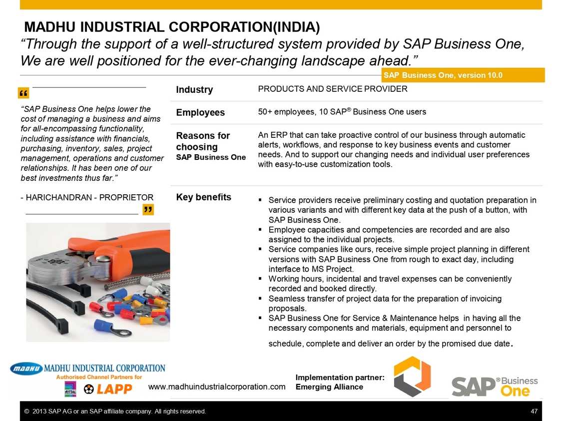 SAP B1 for efficient management of product and service workflows