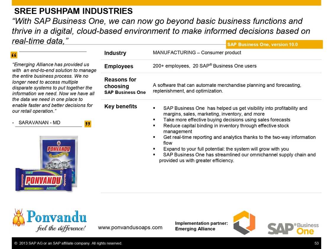 SAP B1 for efficient management at Shree Pushpam Industries