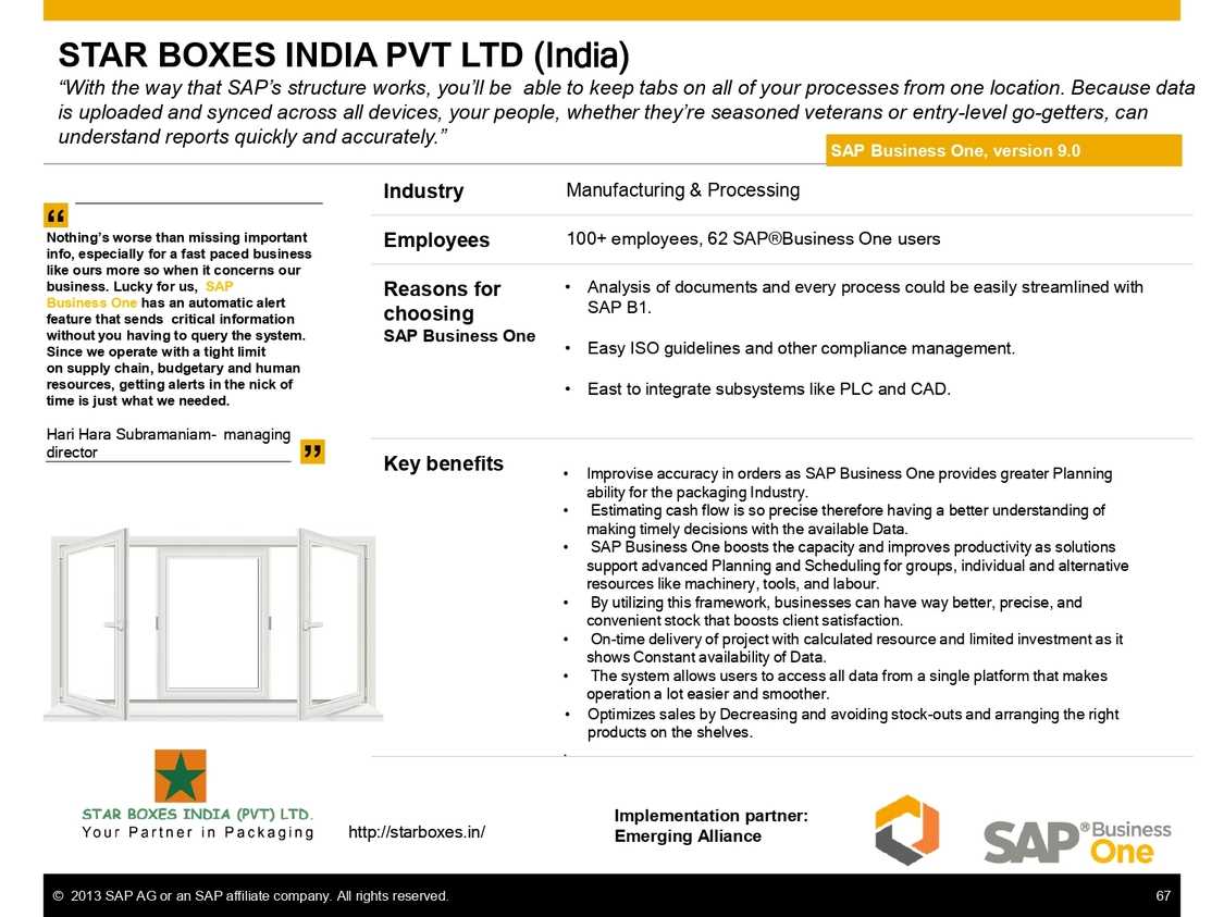 Supply chain efficiency in manufacturing with SAP B1 solutions at Star boxes India