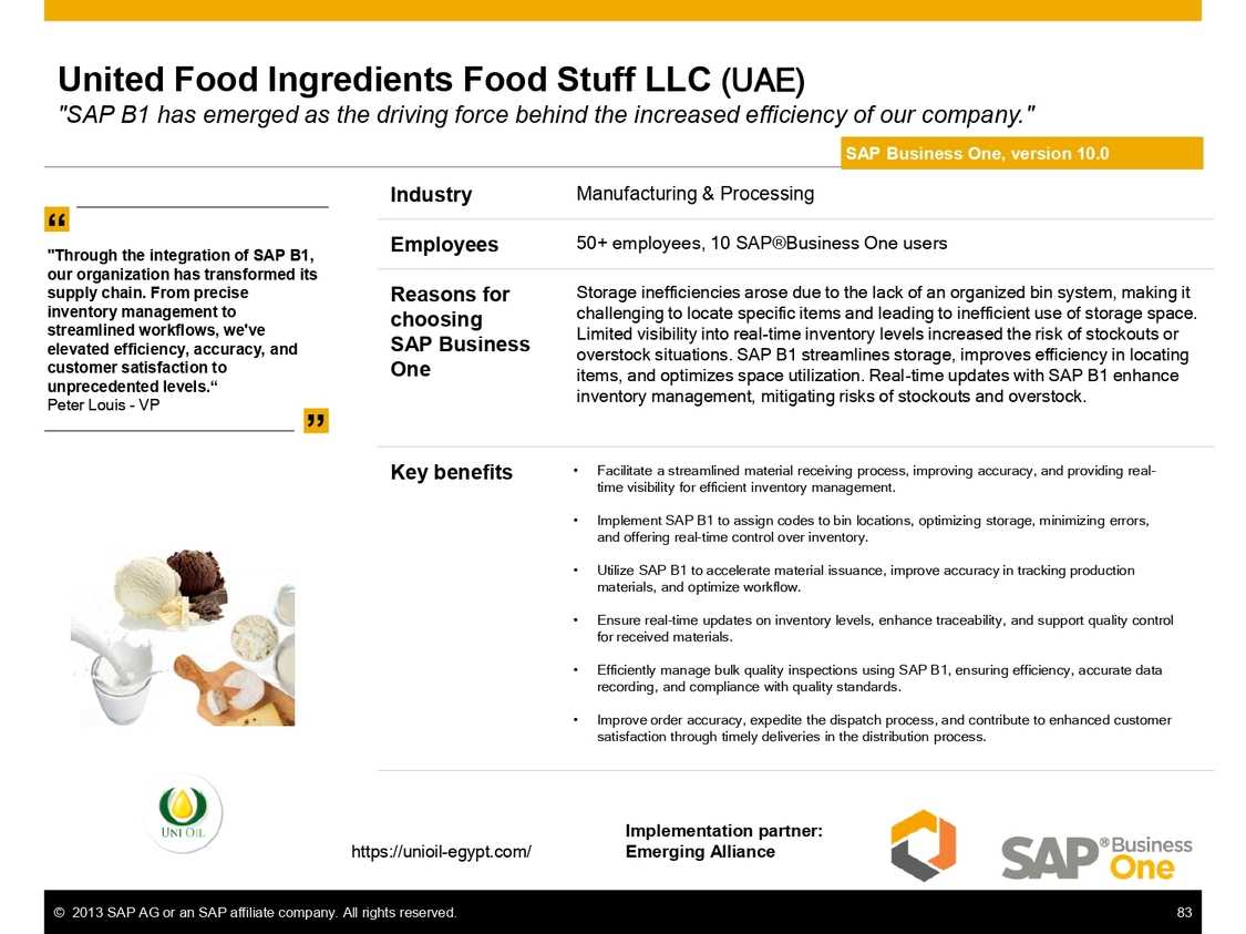 Optimize production with SAP B1 at United Food UAE