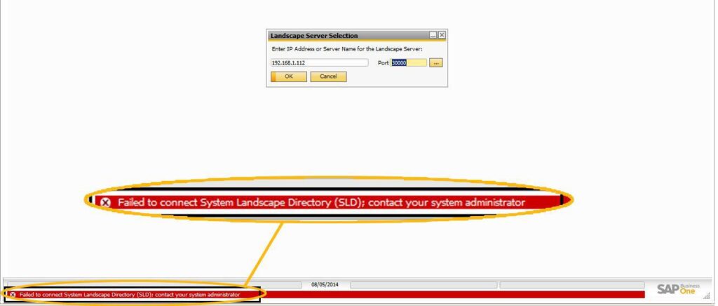 Failed to connect System Landscape Directory (SLD);contact your system administrator