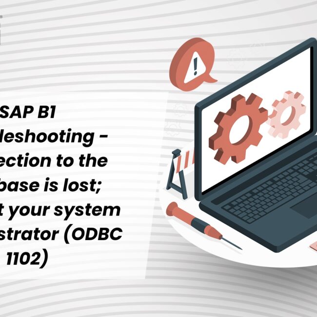 SAP B1 Troubleshooting - Connection to the database is lost; contact your system administrator (ODBC 1102) [Message 131 183]