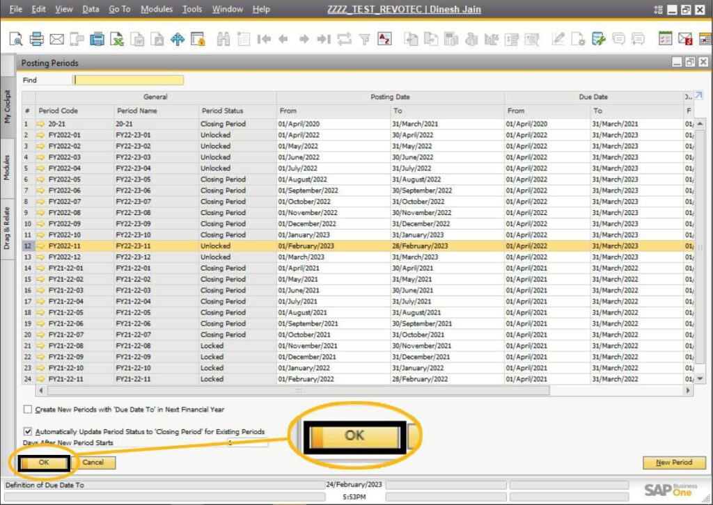 SAP B1 Troubleshooting – Date posting periods "Ok"