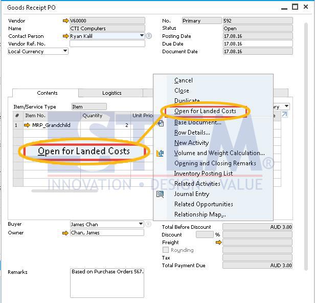 HOW TO CANCEL LANDED COST DOCUMENT 
CREATED ALREADY IN SAP B1