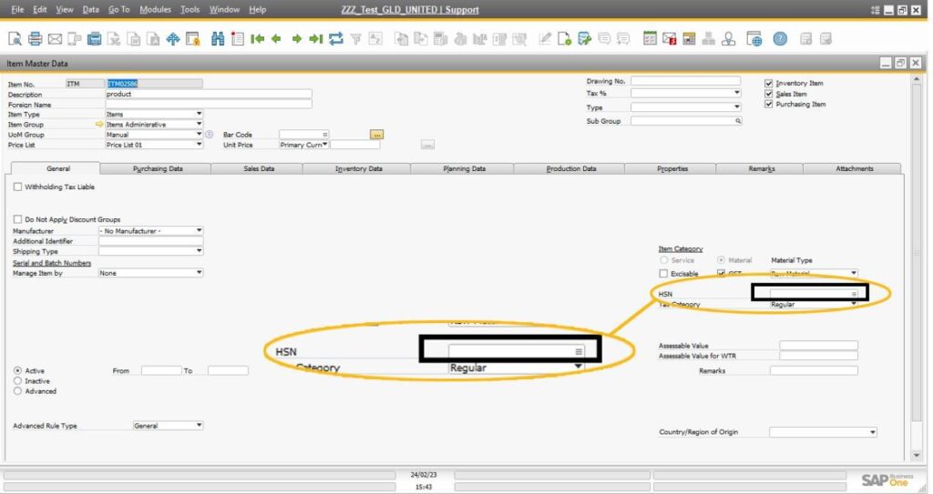 You must select HSN in line 1, since GST tax code is selected.