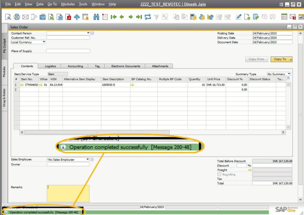 SAP B1 Troubleshooting – Successful Posting