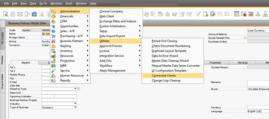 SAP B1 Troubleshooting - User & operation modified data, to Open window again 'Business Partner' (OCRD)